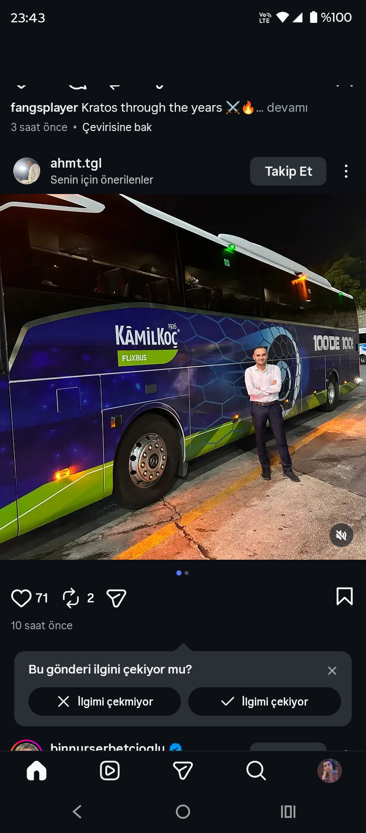 100 de 100 Kamil Koç oyun içi görünüm